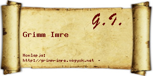 Grimm Imre névjegykártya